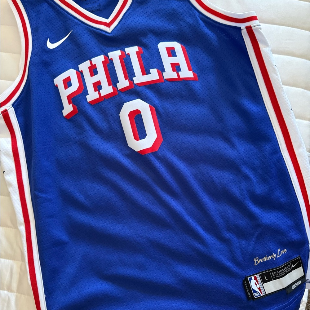 Nike Blue PHILADELPHIA 76ers Basketball Jersey - KIDS LARGE